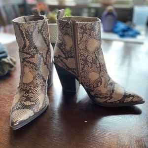 Snake skin booties